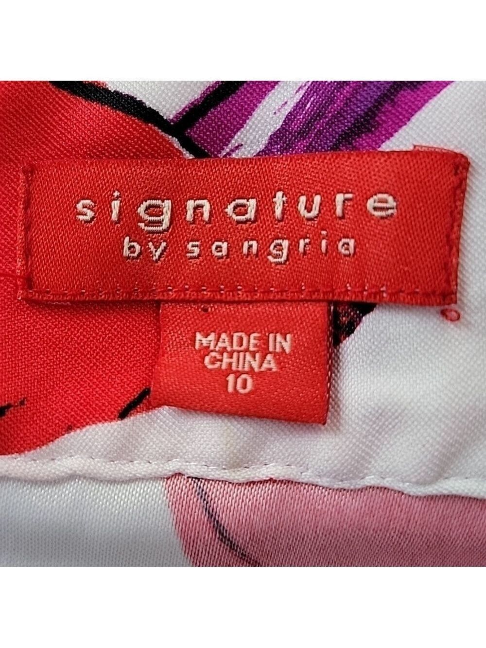Signature by Sangria Oversized Floral Print Sheath Dress Size 10 EUC - Picture 6 of 10